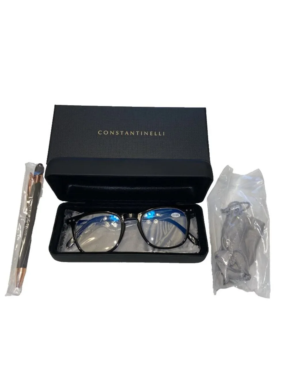 Constantinelli Reading Glasses Men Women Computer Readers Eyeglasses 2.0 W/ PEN